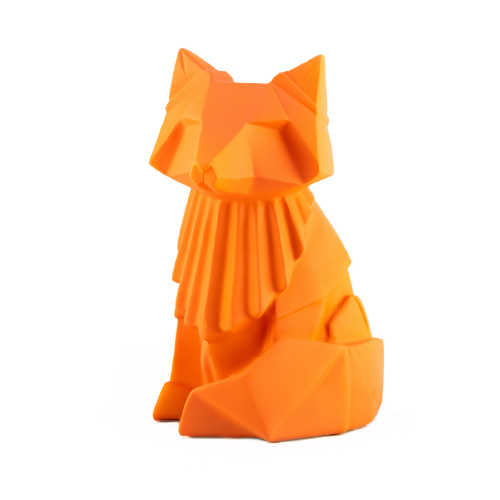 Velador zorro origami naranja poliserina c/ adap de USB a 220 24,5x13x17,5cm